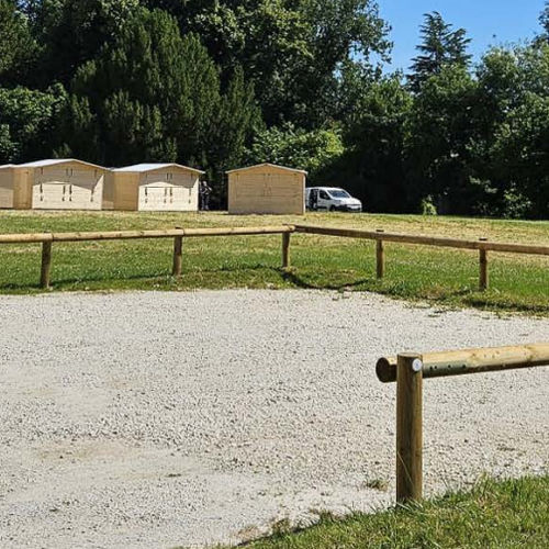 Zaun mit Stangen - 638 172 - Rondino - für Fahrraddurchgang / für Parkplätze / Kiefer