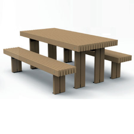 Moderner Picknicktisch - 627 143 - Rondino - Holz / Gestell aus Holz / rechteckig