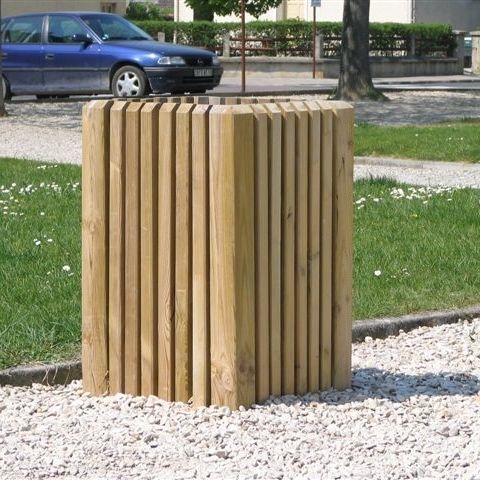 Park-Abfallbehälter - 627 940 - Rondino - Kiefer / ohne Deckel / für Außenbereich