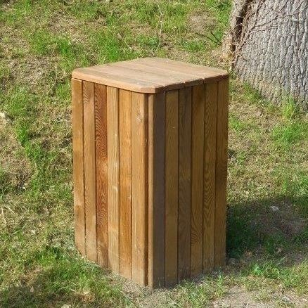 Park-Abfallbehälter - 627 926 - Rondino - Kiefer / mit Deckel / für Außenbereich
