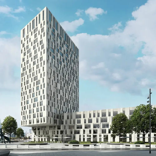 Dynamische Vorhangfassade - AF UDC 80.SI - Schüco - Glas / Metall / Stein