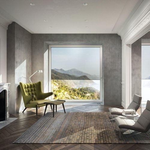 Eingebaute Jalousie - AWS - Schüco - für Fenster / Textil / Aluminium