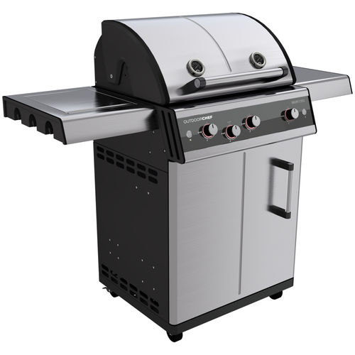 Gas-Gartengrill - DUALCHEF S 325 G - Outdoor Chef - auf Rollen / Edelstahl / mit Stauraum