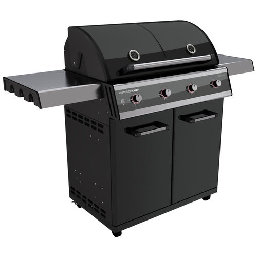 Gas-Gartengrill - DUALCHEF 415 G - Outdoor Chef - auf Rollen / aus lackiertem Metall / Edelstahl