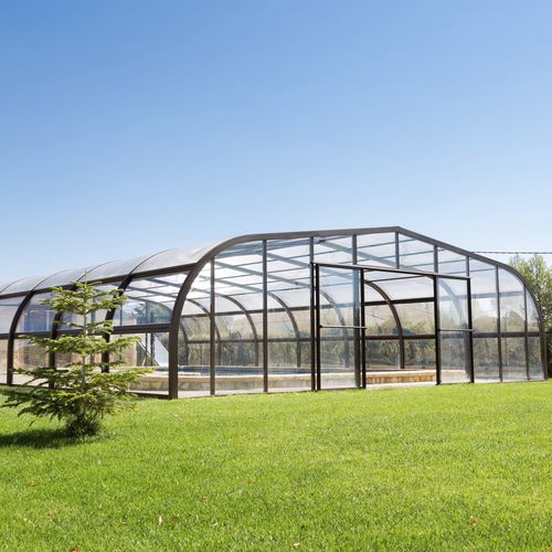 Hohe Schwimmbadüberdachung - VLD VEGA LINE DESLIZANTE - VEGAMETAL - feststehend / Aluminium / Polycarbonat