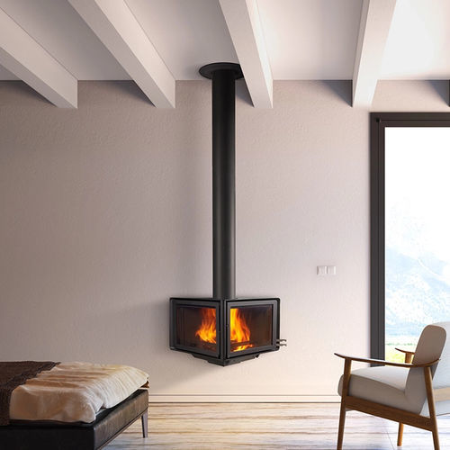 Holzkamin - VERTEX - ROCAL - wandmontiert / hängend / zweiseitig