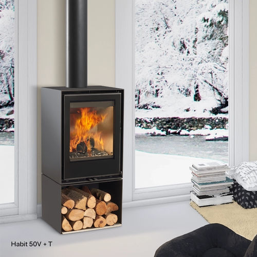 Holz-Kaminofen - Vertical Habit - ROCAL - 5 kW...10 kW / freistehend / modern