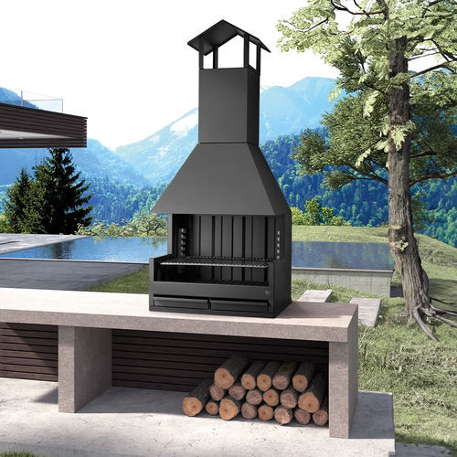 Holz-Gartengrill - Garden Palm - ROCAL - festinstalliert / Edelstahl