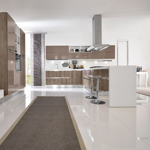 Moderne Küche - TERRA - ARAN Cucine - Laminat / Polymer / Kochinsel