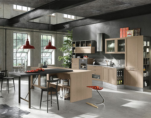 Moderne Küche - MAGISTRA - ARAN Cucine - Holz / Edelstahl / Kochinsel