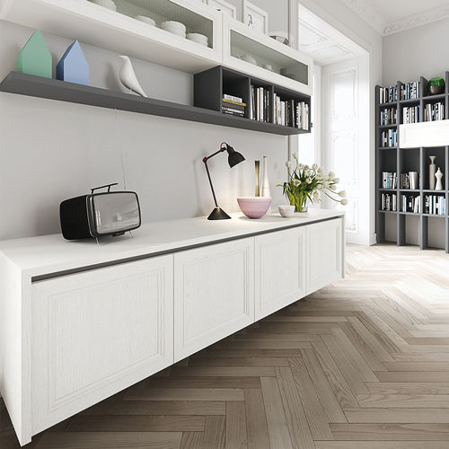 Wandmontiertes Sideboard - MAGISTRA - ARAN Cucine - klassisch / lackiertes Holz / weiß