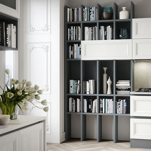 Hohes Bücherregal - MAGISTRA - ARAN Cucine - klassisch / lackiertes Holz