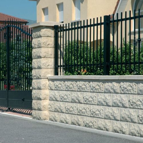 Hohler Betonstein - MBOS series - WESER - für Gartenzäune / unverputzt / Verbindung