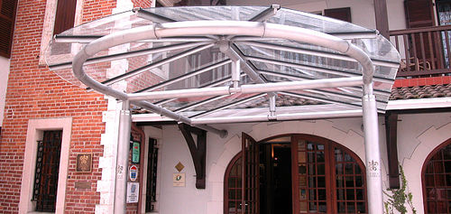 Vordach für Fenster - OUVRAGES D'ART - FRANCE INOX INDUSTRIE - für Tür / Edelstahl / Glas