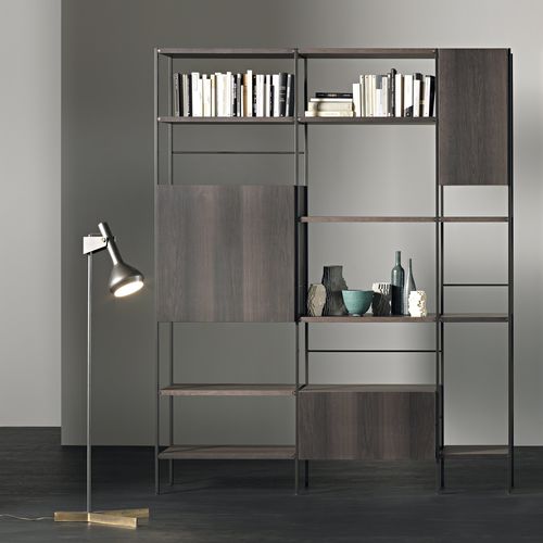 Modernes Regal - OUTLINE - Acerbis - Holz / Metall / Glas