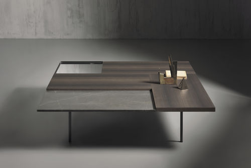 Moderner Couchtisch - MOODBOARD - Acerbis - Holz / Stahl / Messing
