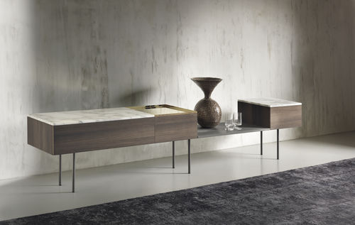Moderner Konsolentisch - MOODBOARD - Acerbis - Holz / Stahl / Messing