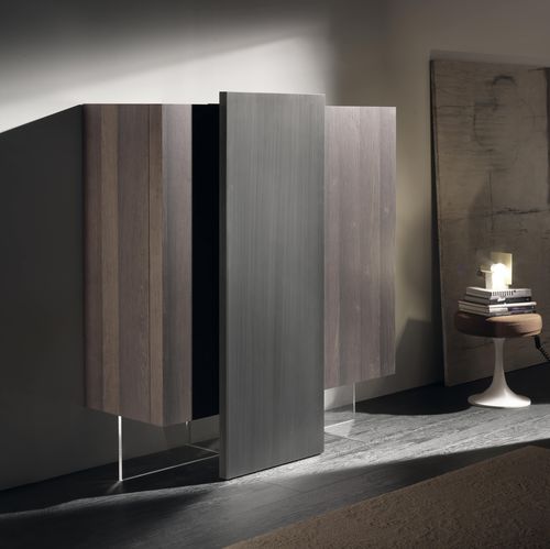 Hohes Sideboard - ALTEREGO - Acerbis - modern / lackiertes Holz / Holzfurnier