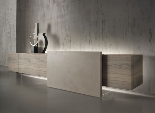 Modernes Sideboard - ALTEREGO  - Acerbis - lackiertes Holz / Eiche / Holzfurnier