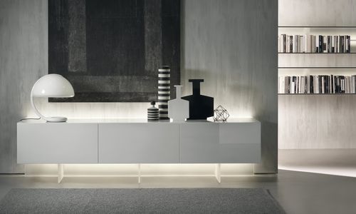 Modernes Sideboard - N.C.  - Acerbis - lackiertes Holz / Eiche / Holzfurnier