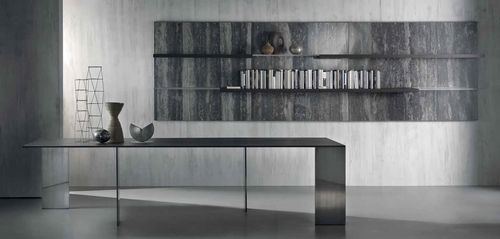 Moderner Tisch - AXIS - Acerbis - Holz / Glas / Gestell aus Stahl