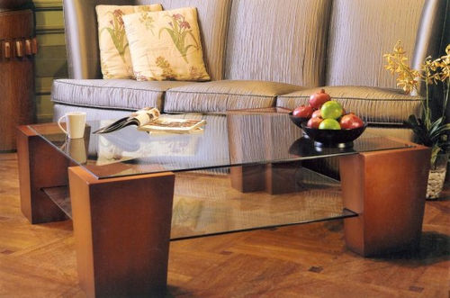 Klassischer Couchtisch - 83Z - Al Cazar Fine Woods - Glas / für Privatgebrauch / für den Innenraum