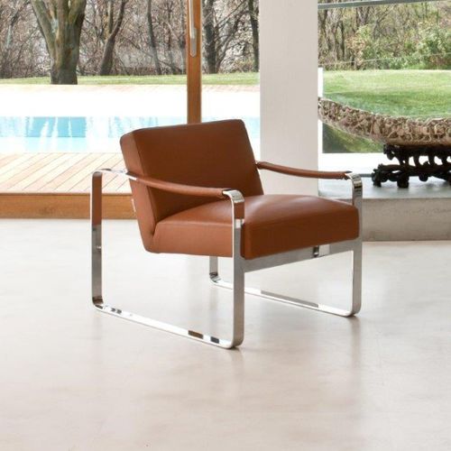 Moderner Sessel - GREG - Alpa Salotti - Leder / Stoff / Edelstahl