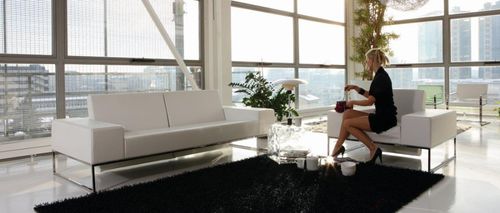 Moderner Sessel - ABACI - Alpa Salotti - Leder / mit Kufengestell