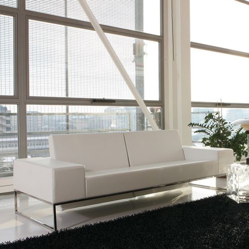 Modernes Sofa - ABACI - Alpa Salotti - Leder / klappbare Rückenlehne / weiß