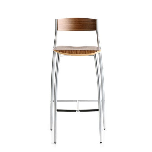Moderner Barhocker - BABA - ALTEK ITALIA DESIGN - Holz / Stahl / Gestell aus Stahl