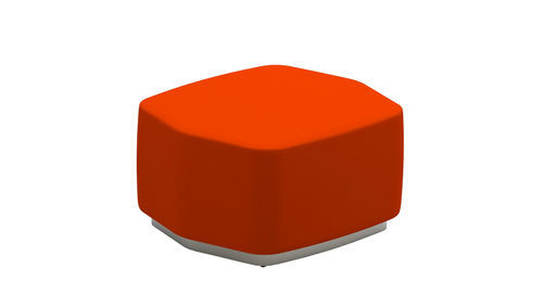 Moderne Ottomane - AIRWAVE 01 - ALTEK ITALIA DESIGN - gebürstetes Aluminium / MDF / Stoff