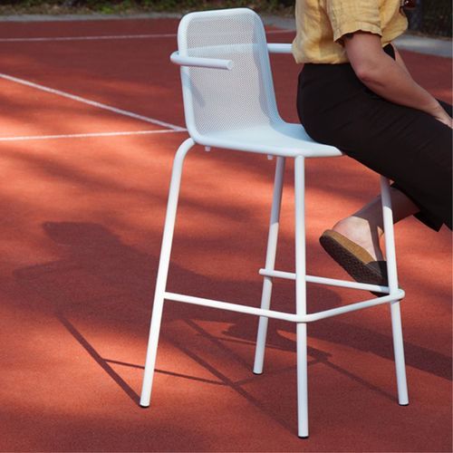 Barhocker / minimalistisches Design - NIZZA - ALTEK ITALIA DESIGN - pulverbeschichteter Stahl / Gestell aus pulverbeschichtetem Stahl / mit 4 Beinen