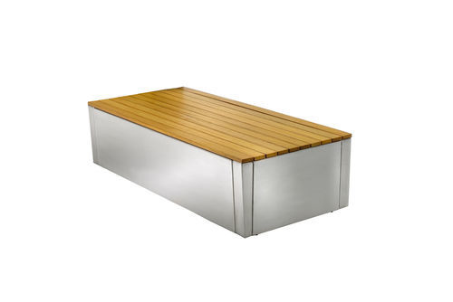 Moderne Bank für den öffentlichen Raum - GARDA - ALTEK ITALIA DESIGN - Verbundwerkstoff / Aluminium / Iroko