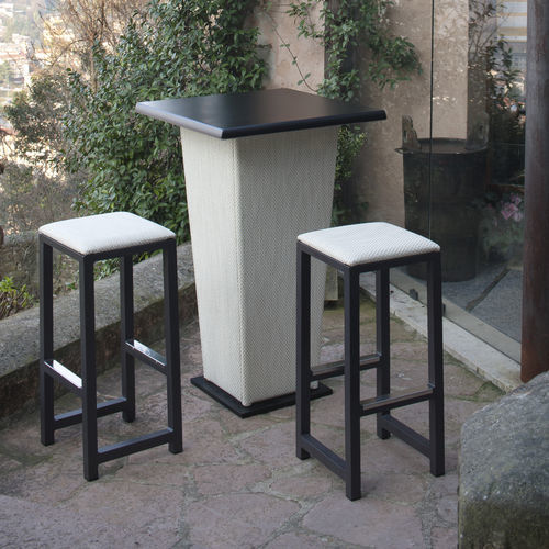 Moderner Barhocker - QUADRO - Antiga Primo-Secondo & C. - Stoff / Gestell aus Aluminium / mit 4 Beinen