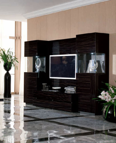 Modernes Fernsehmöbel - NIGHTFLY  - Rossetto Armobil - Hi-Fi / lackiertes Holz / schwarz