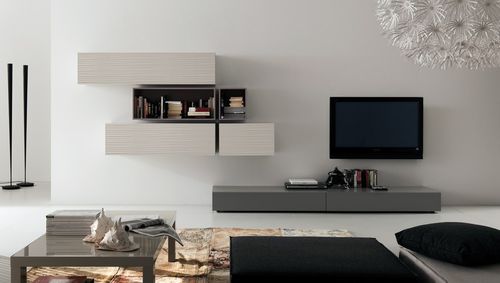 Moderne Wohnwand - TWEEN BOX COMPOSIZIONE 29 - Rossetto Armobil - lackiertes Holz