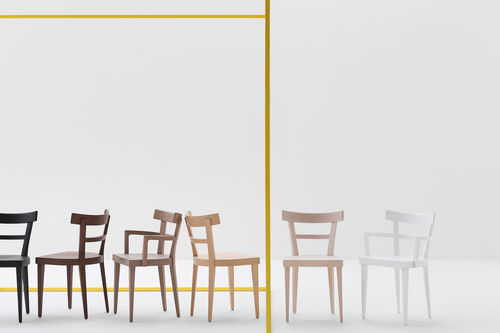 Moderner Stuhl - CAFÈ - Billiani - für den Innenraum / Stoff / Leder