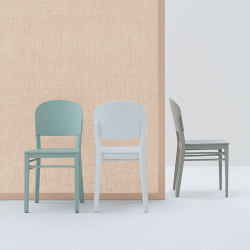 Moderner Stuhl - ALOE - Billiani - für den Innenraum / Stoff / lackiertes Holz