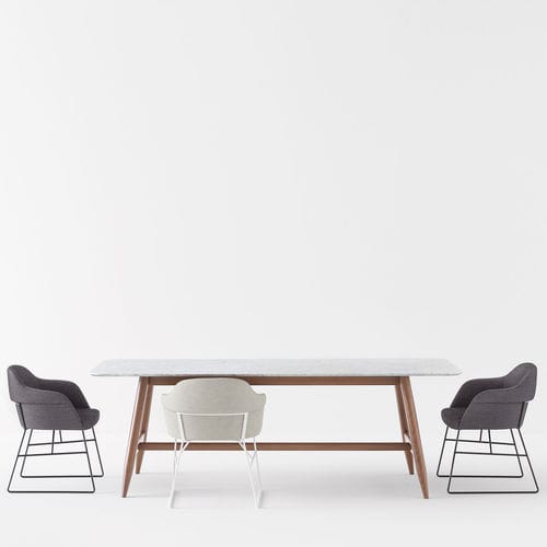 Moderner Tisch - SPY - Billiani - Marmor / Buche / lackiertes MDF