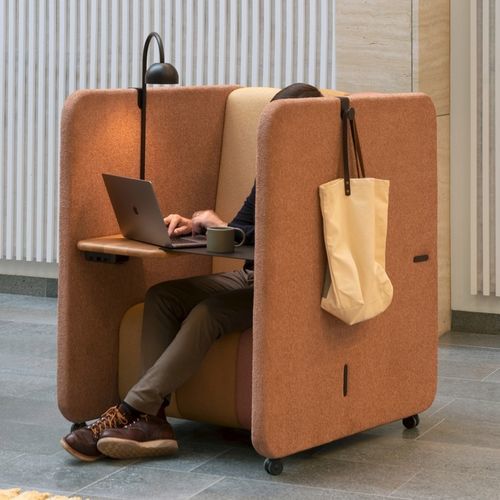 Sessel für Konzentration und Privatsphäre - BOB SOLO - Blå Station - modern / Stoff / Sperrholz