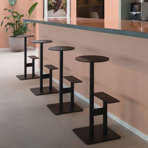 Moderner Barhocker - COMBO 2 - Blå Station - Aluminium / Gestell aus Aluminium / mit Mittelfuß