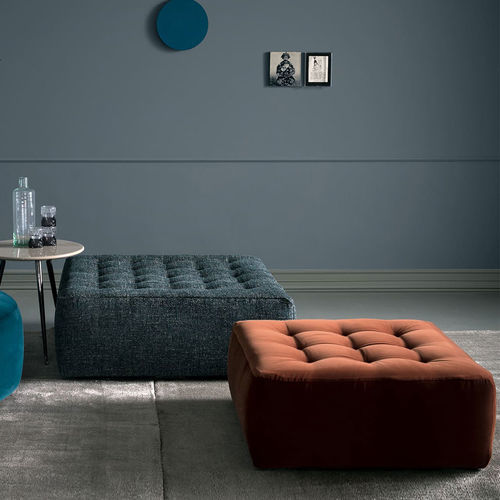 Chesterfield-Ottomane - Button - Bodema - Stoff / Leder / quadratisch