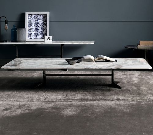 Moderner Couchtisch - Blake - Bodema - Holz / Marmor / Gestell aus Metall