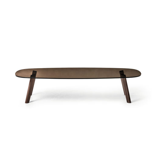 Moderner Couchtisch - BELEOS 3212 - Bross Italia - Eiche / Massivholz / amerikanischer Nussbaum