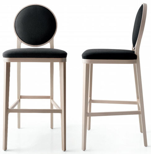 Klassischer Barstuhl - PLAZA - Bross Italia - Massivholz / Polster / Contract