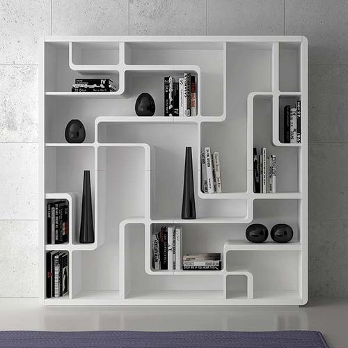 Modernes Bücherregal - SNAKE - Bross Italia - Eiche / weiß