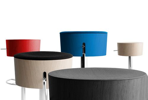 Moderner Barhocker - TAM TAM - Bross Italia - Holz / höhenverstellbar / Polster
