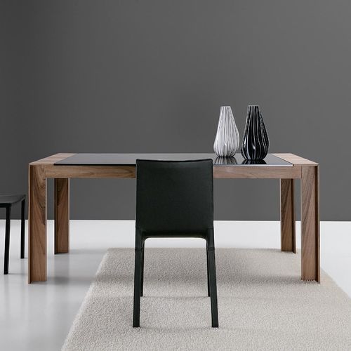 Moderner Tisch - PLANO - Bross Italia - Eiche / Nussbaum / Gestell aus Holz