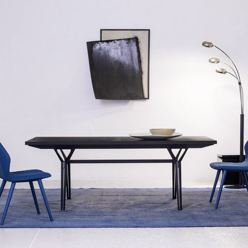 Moderner Tisch - EPSILON - Bross Italia - Stahl / Eiche / Massivholz