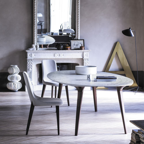 Moderner Esstisch - ADEMAR - Bross Italia - Eiche / Nussbaum / Marmor